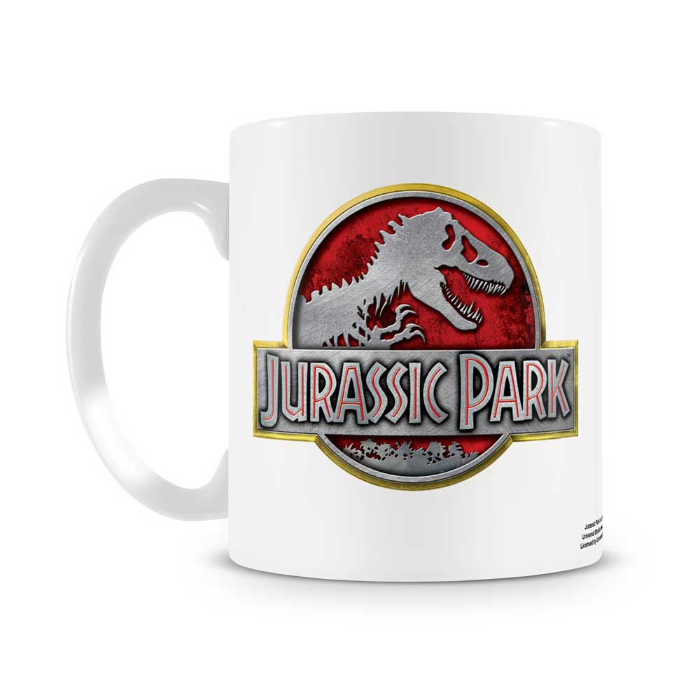 Jurassic Park - Metallic Logo Tasse - Blanc